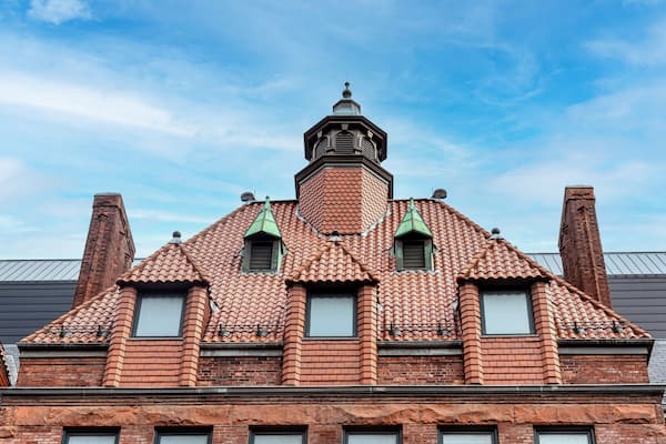 Colonial style roof in the former Victoria Hospital for Sick Children in Toronto, Canada