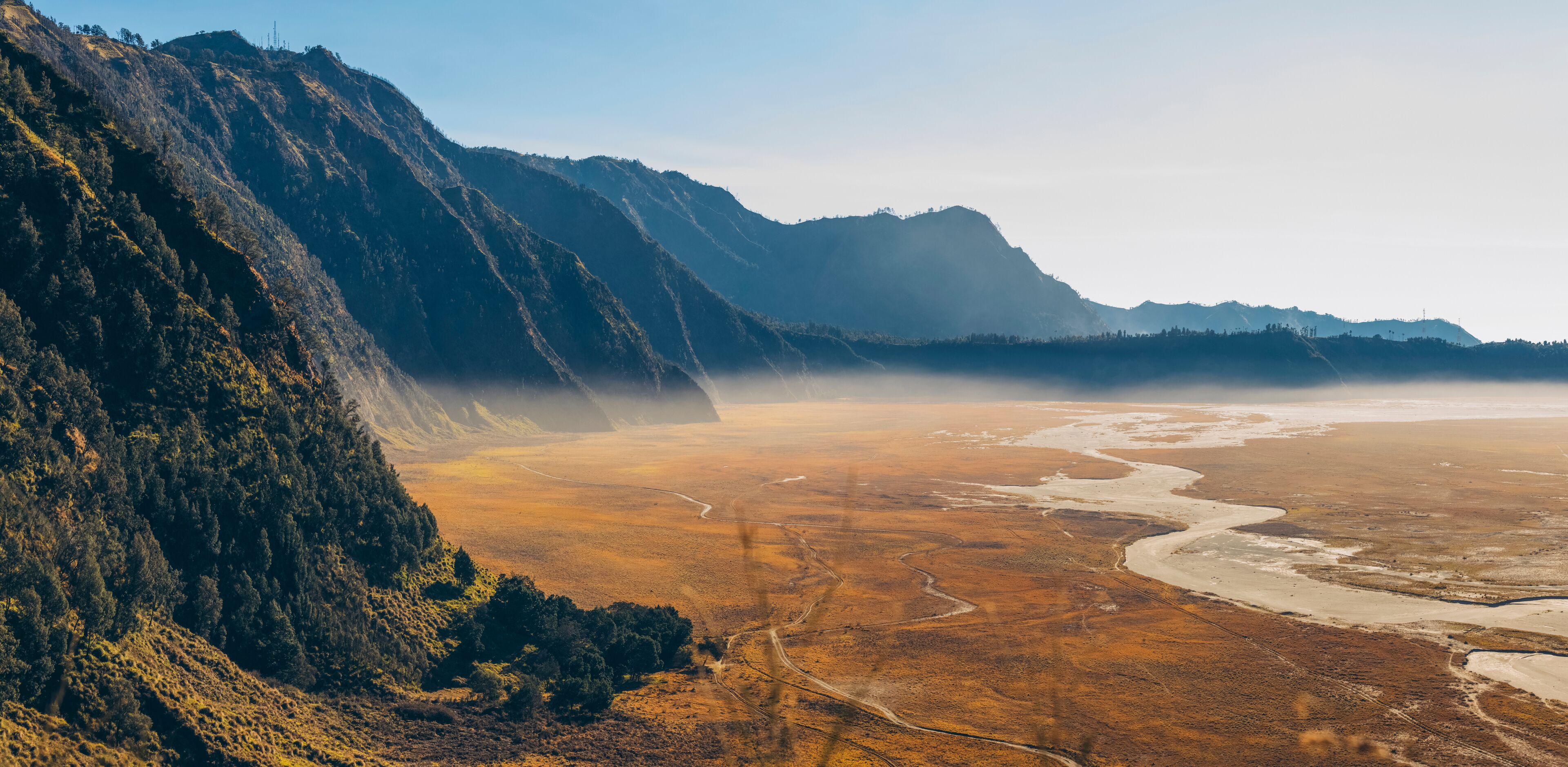 Sea of Sand, Bromo Tengger Semeru National Park at dawn; Pasuruan, East Java, Indonesia