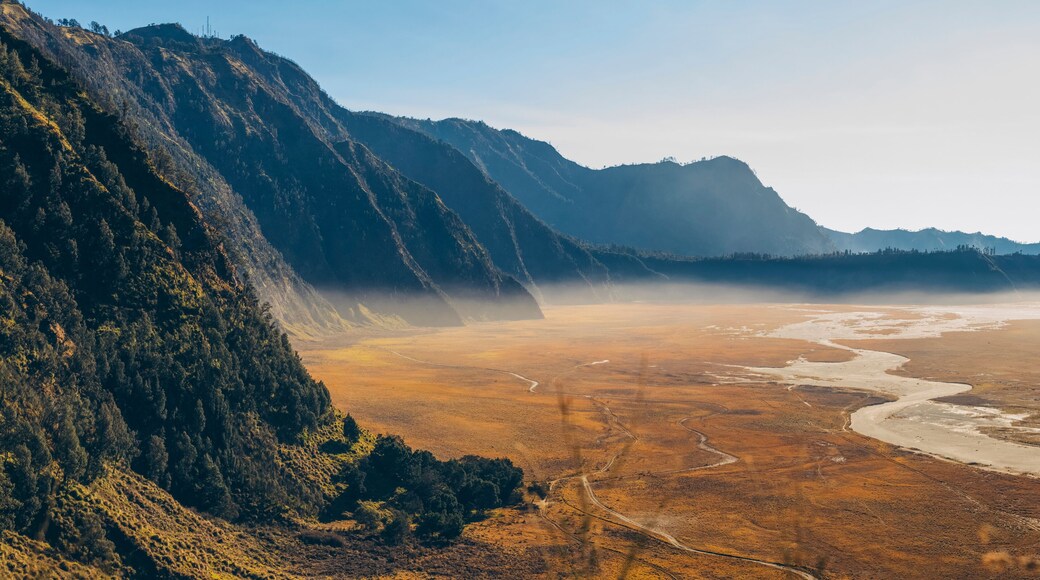 Sea of Sand, Bromo Tengger Semeru National Park at dawn; Pasuruan, East Java, Indonesia