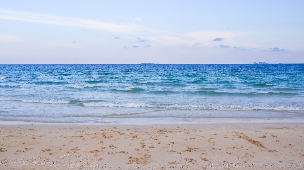 Tropical beach seaside and blue sky at Thung Wua Laen Beach in Chomphon province Thailand
