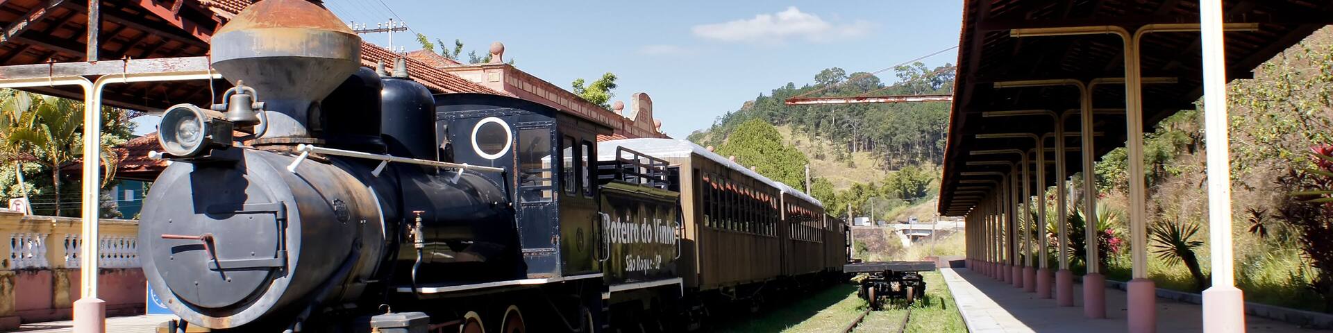 Old locomotive in São Roque, on the old wine route. Touristic place in the interior of the state of São Paulo.
