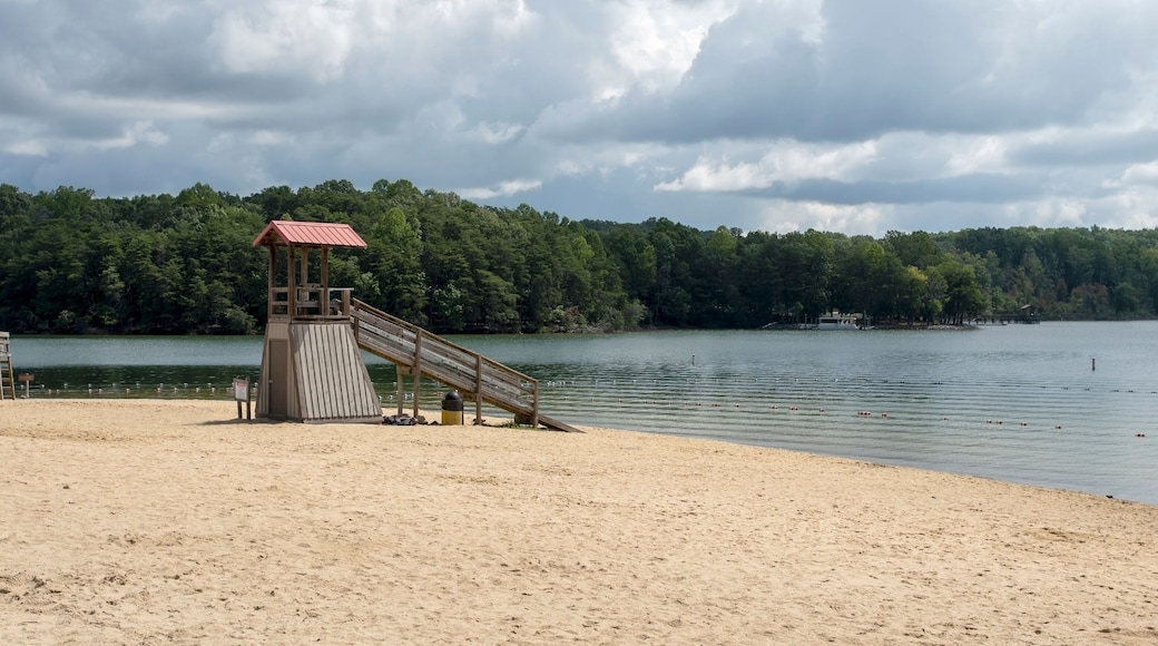 Empty state park beach on Smith Mountain Lake in Virginia.