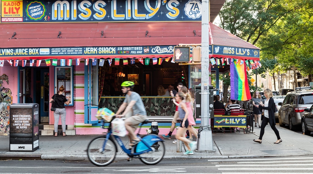 East Village showing street scenes