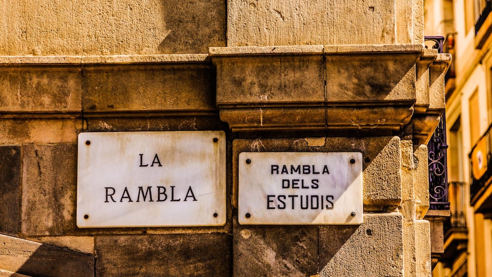 La Rambla Street Sign