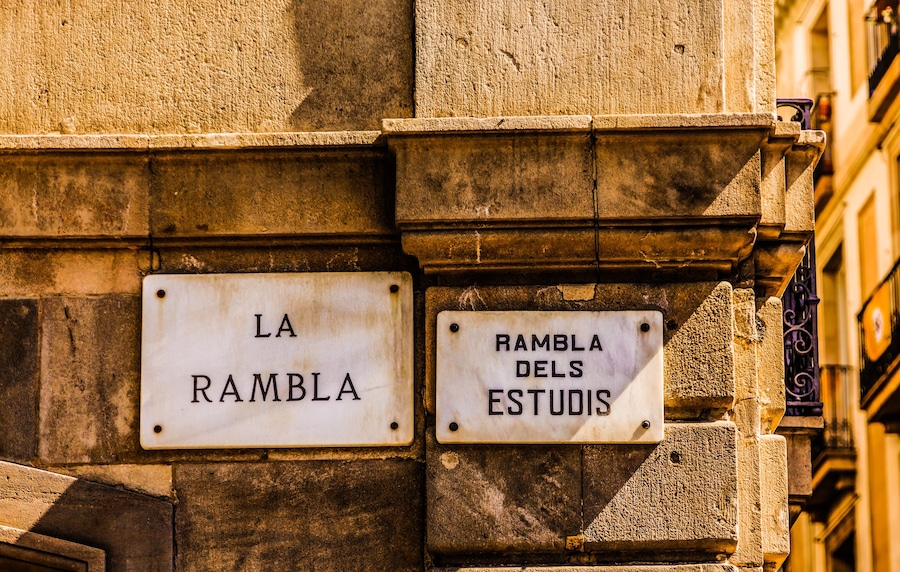 La Rambla Street Sign