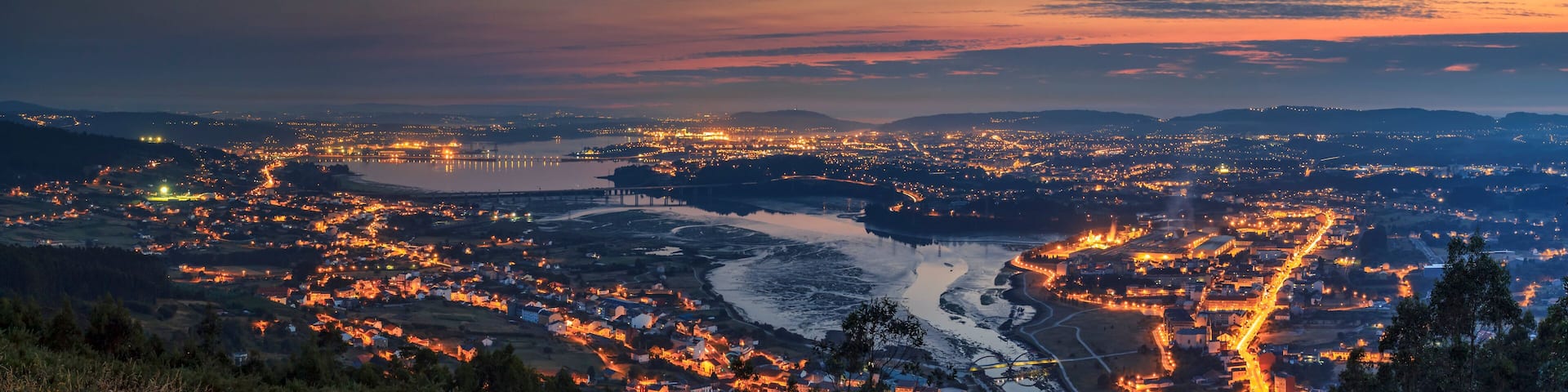 Ferrol Estuary Panorama Galicia Spain
