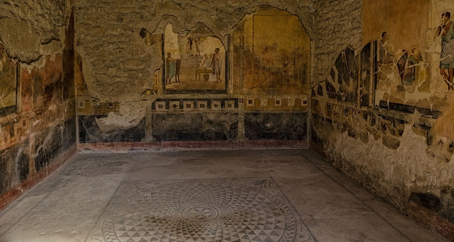 Pompeii Naples Italy, together with Herculaneum and many nearby villas (for example in Boscoreale, Stabiae), was buried by volcanic ash and pumice in the eruption of Vesuvius in 79 AD.