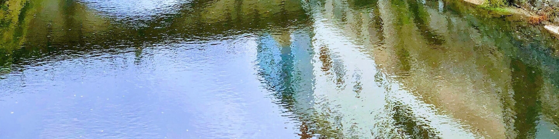 Nice reflection of the houses near Stone Bridge