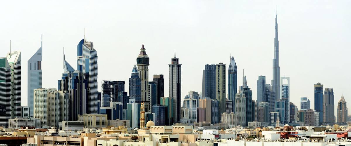 Dubai. World Trade center and Burj Khalifa