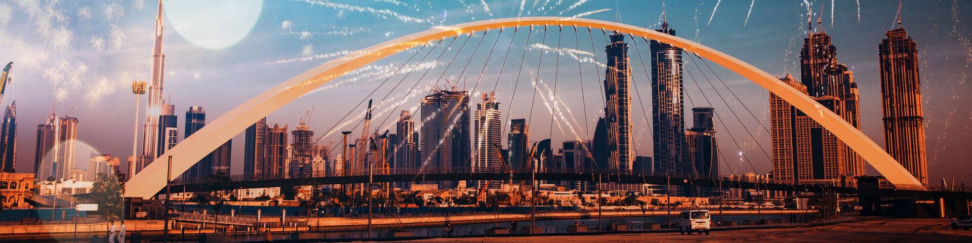 fireworks over Dubai New Year celebrations in UAE