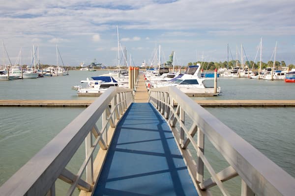 A marina with numerous sailboats docked at the pier.