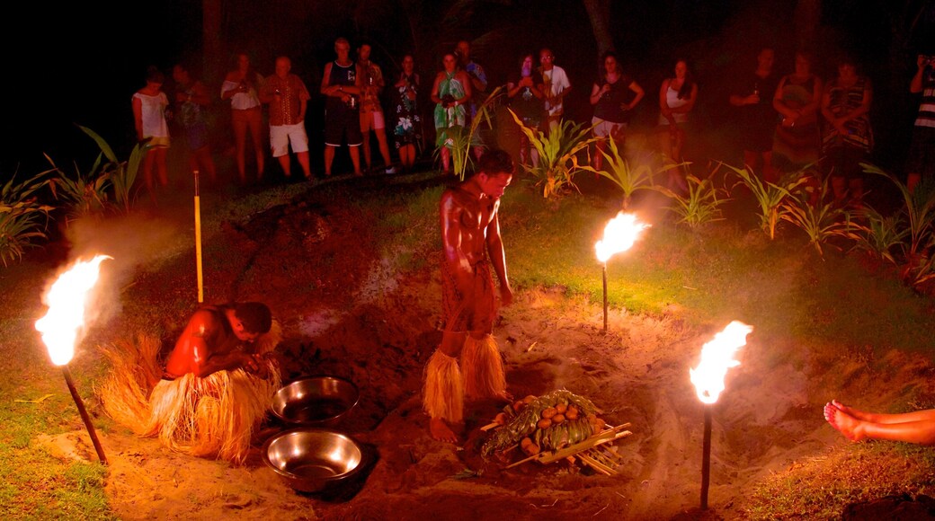 Likuri Island featuring night scenes, performance art and indigenous culture