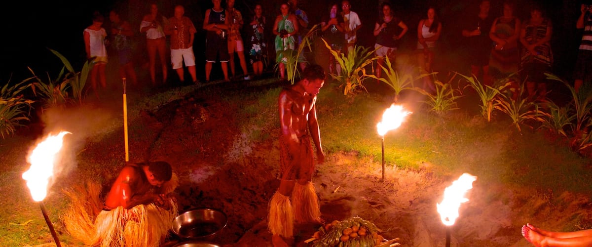 Likuri Island featuring night scenes, performance art and indigenous culture