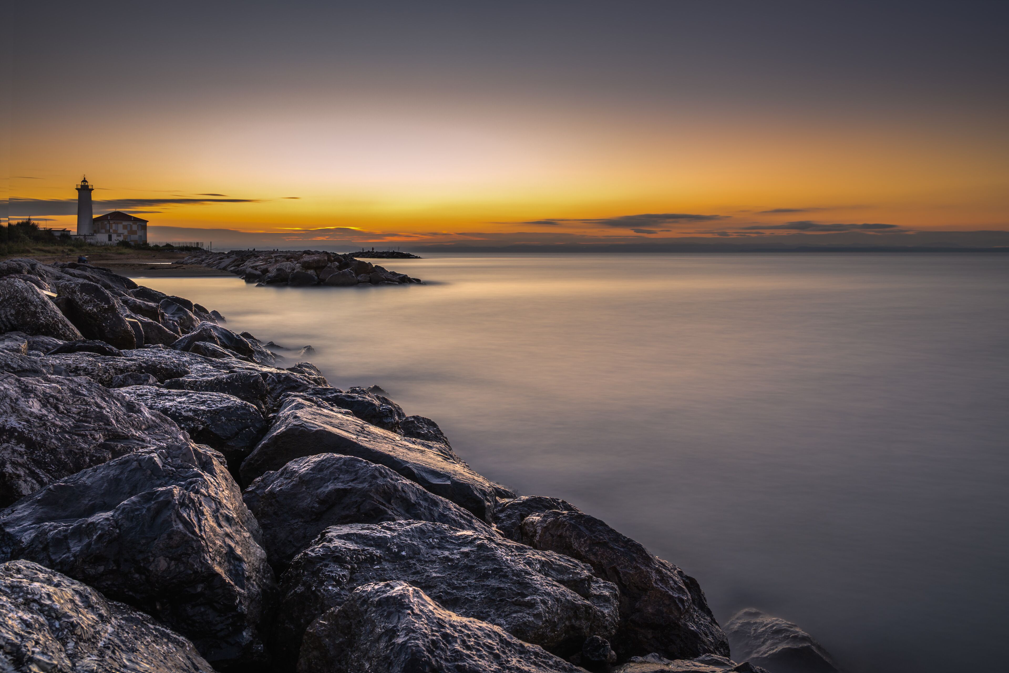 summer sunrise over the bibione lighthouse, Bibione, San Michele al Tagliammento, Venice, Italy