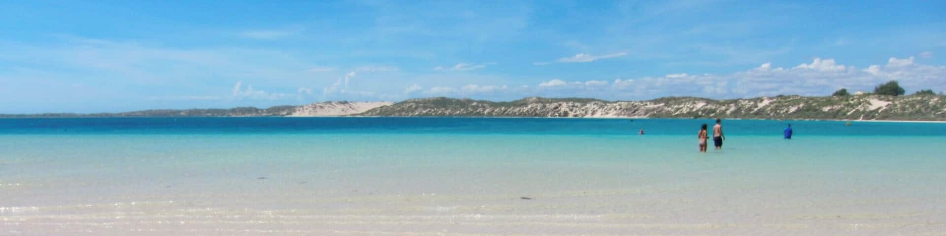 Near the unmatched Ningaloo Reef (where you can snorkel with whale sharks) is Coral Bay. This water is so shallow you can walk practically all the way across the bay. It's a beautiful place to relax after your journey through a lot of nothingness to get here :) #beachbound