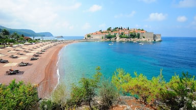 Landscape with Sveti Stefan island in Montenegro