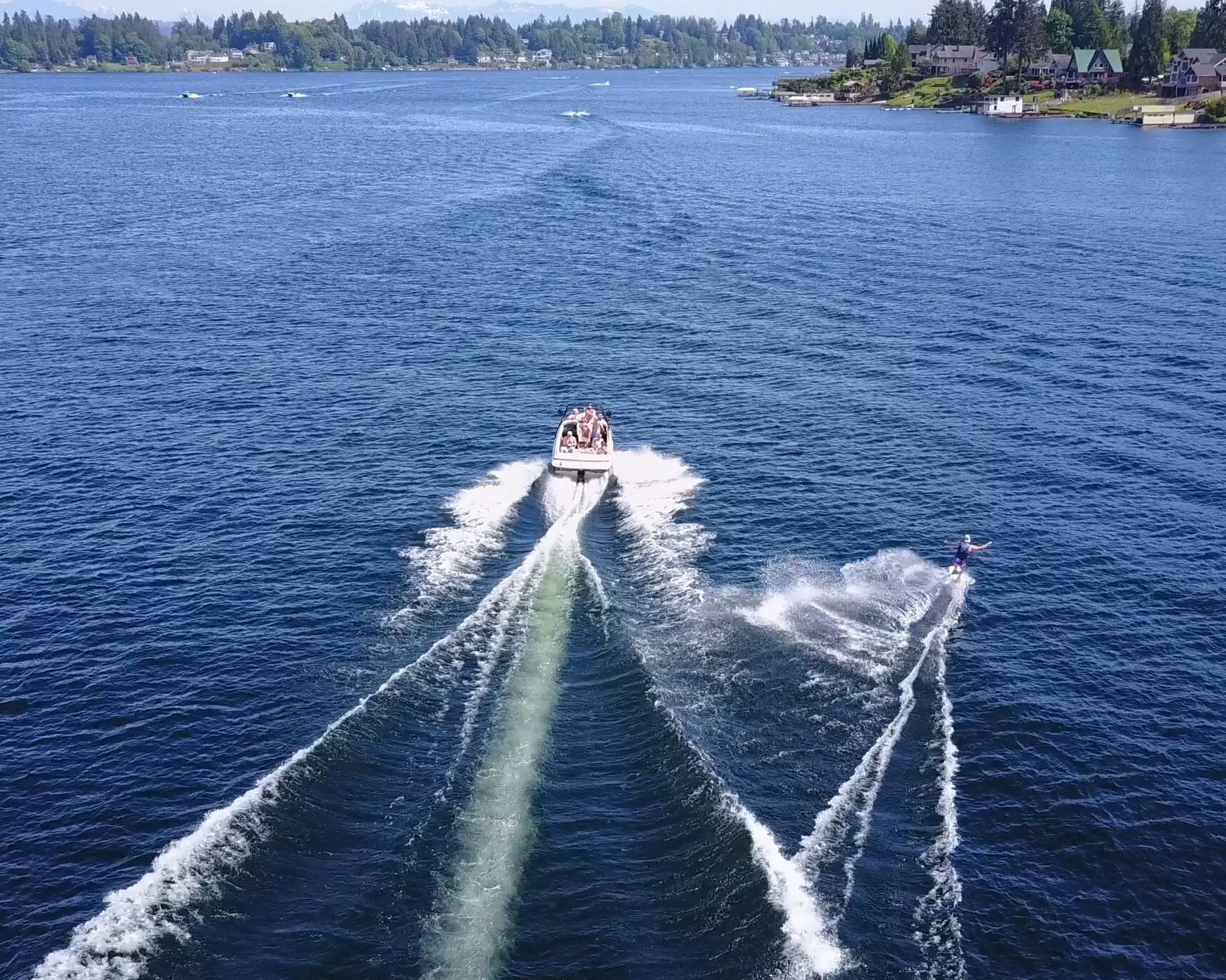 A full day of boating at Lake Stevens. Took my drone out to capture my buddy from a different perspective #AboveItAll 