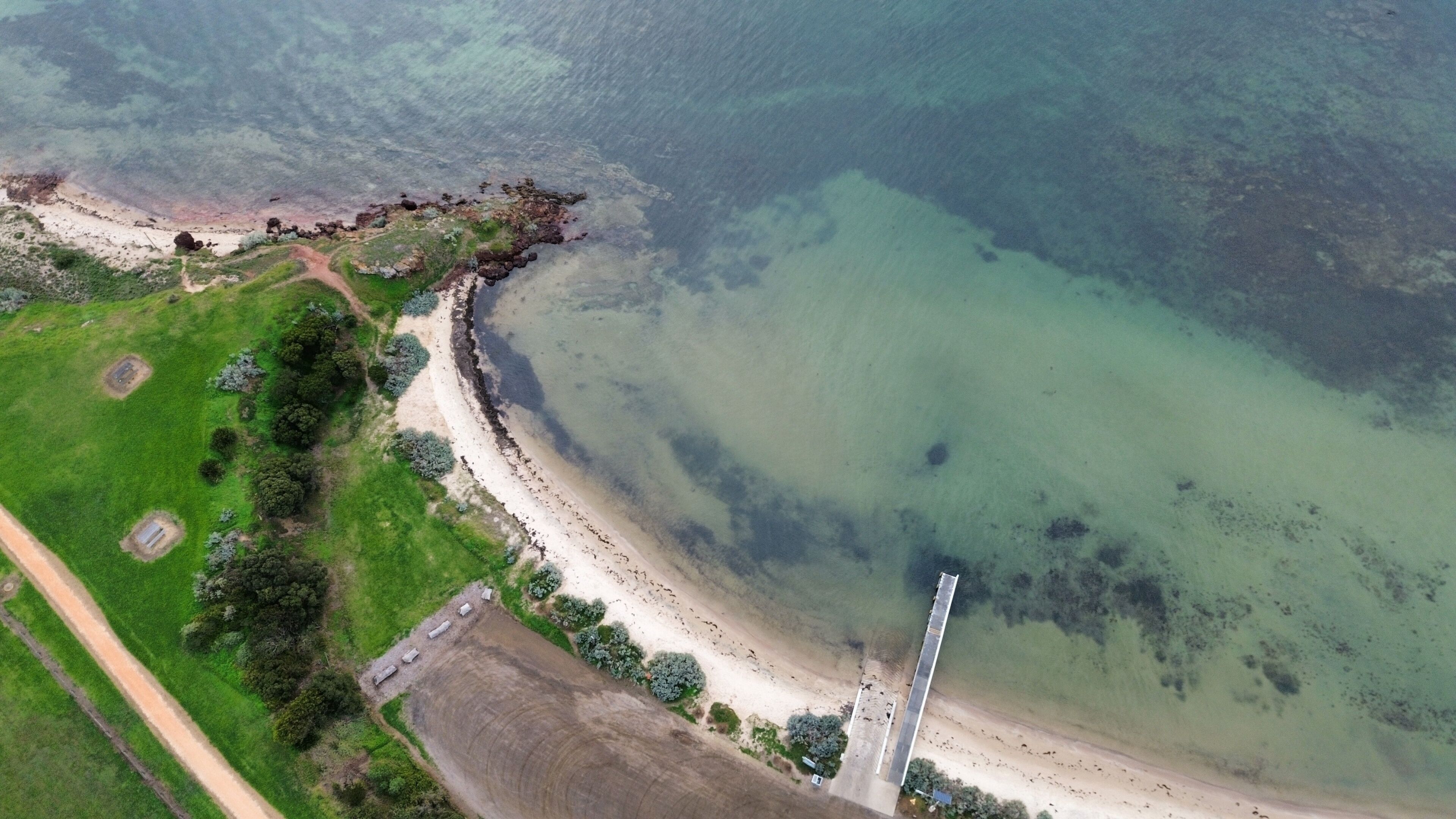 Drone aerial Photo of Portarlington, Victoria, Australia. 