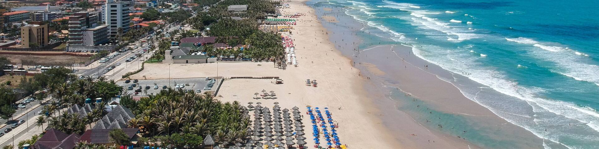 Praia do Futuro em Fortaleza, Ceará, Brasil. Vista aérea
