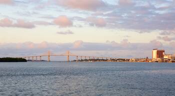 Natal que incluye una bahía o puerto y un puente