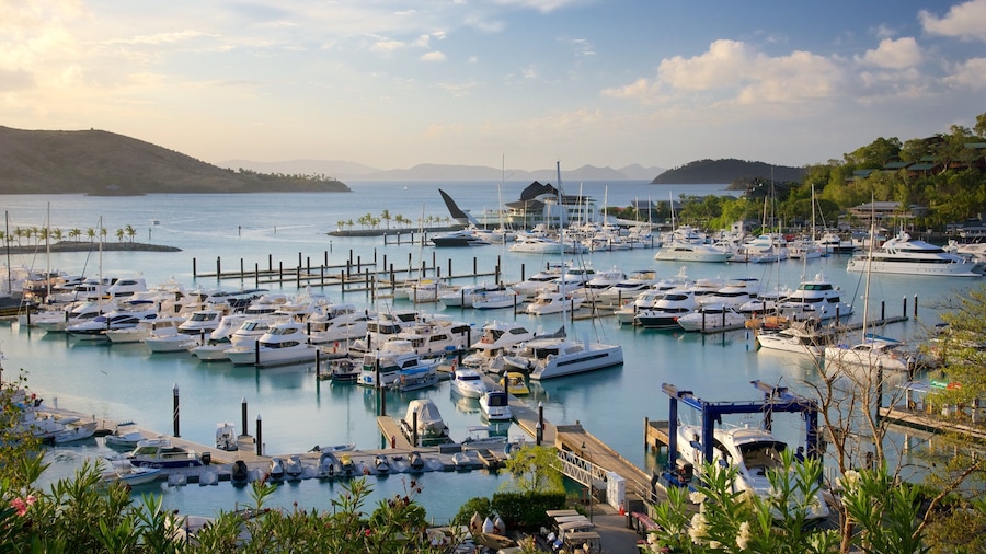 Hamilton Island Marina showing a bay or harbour, landscape views and boating