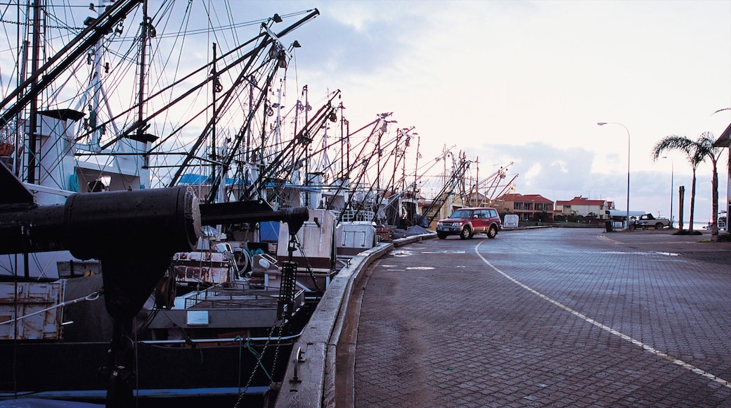 Port Lincoln fasiliteter samt bukt eller havn, marina og kystby