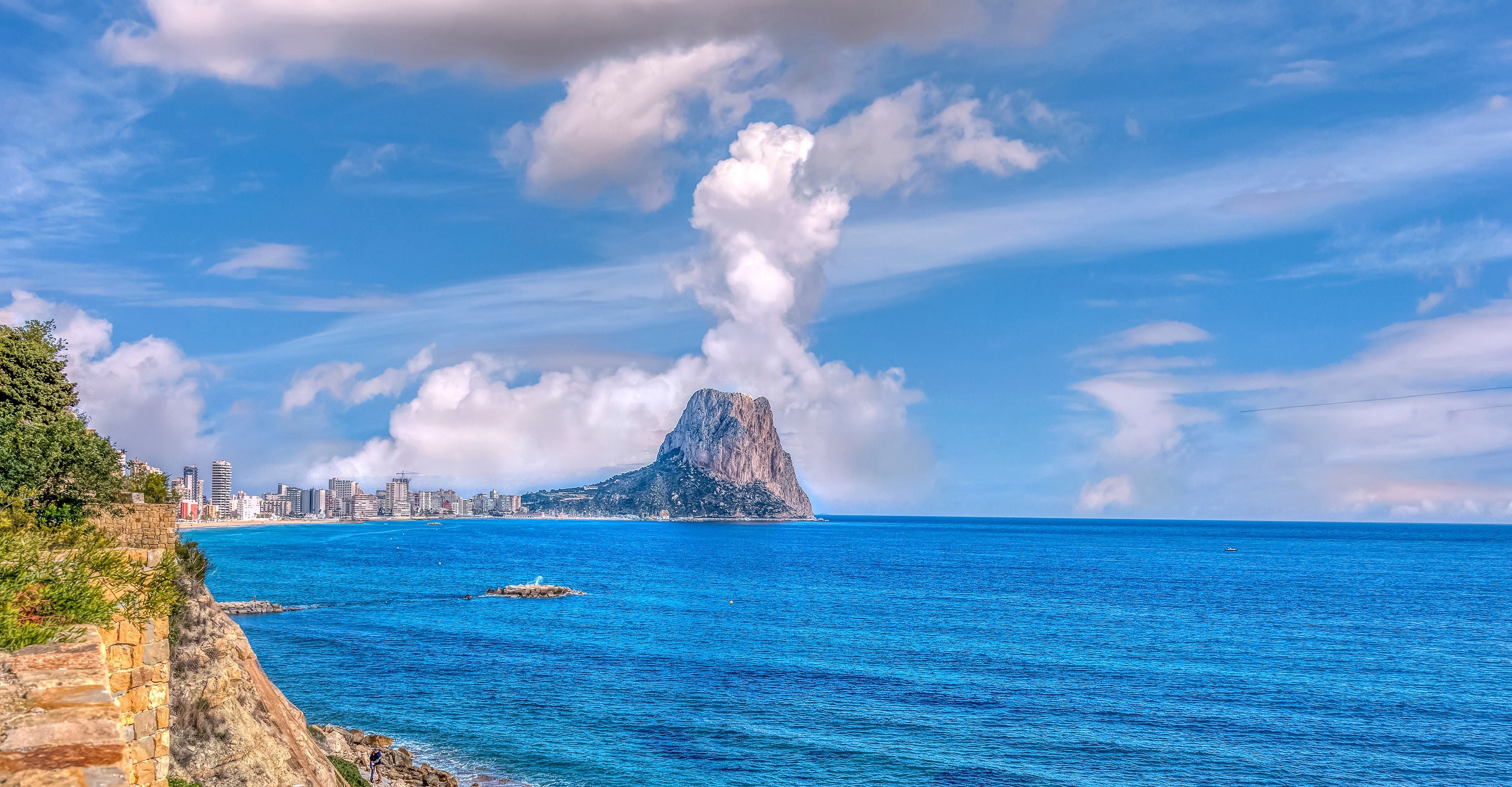 VIEW OF Rock of Ifach from Cala La Manzanera,Calpe,Alicante
