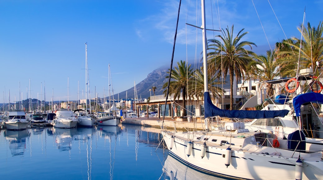 Denia marina port boats and Mongo