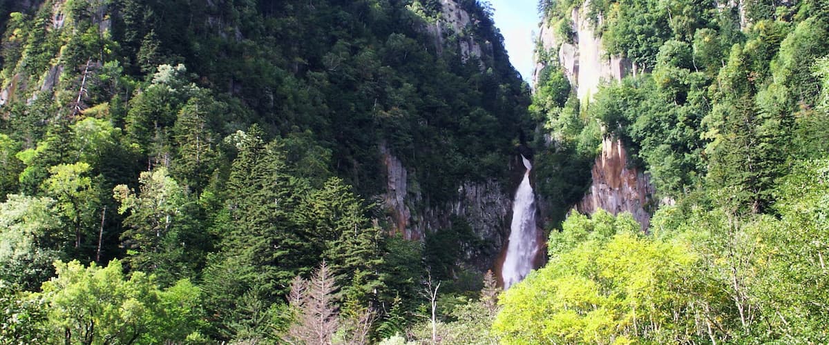 Ryūsei Falls (Ryūsei-no-taki) in Kamikawa, Hokkaido, Japan.