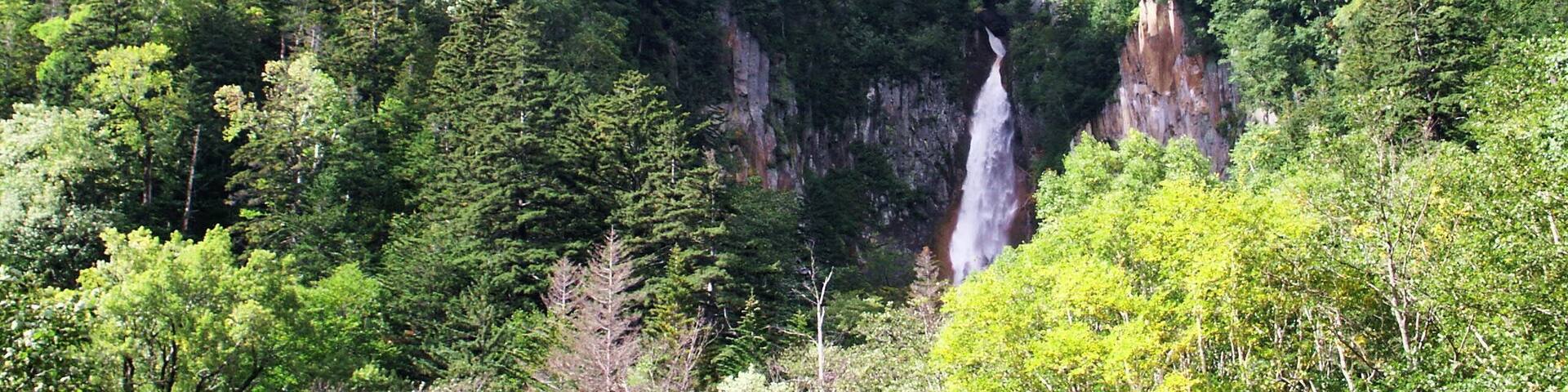 Ryūsei Falls (Ryūsei-no-taki) in Kamikawa, Hokkaido, Japan.