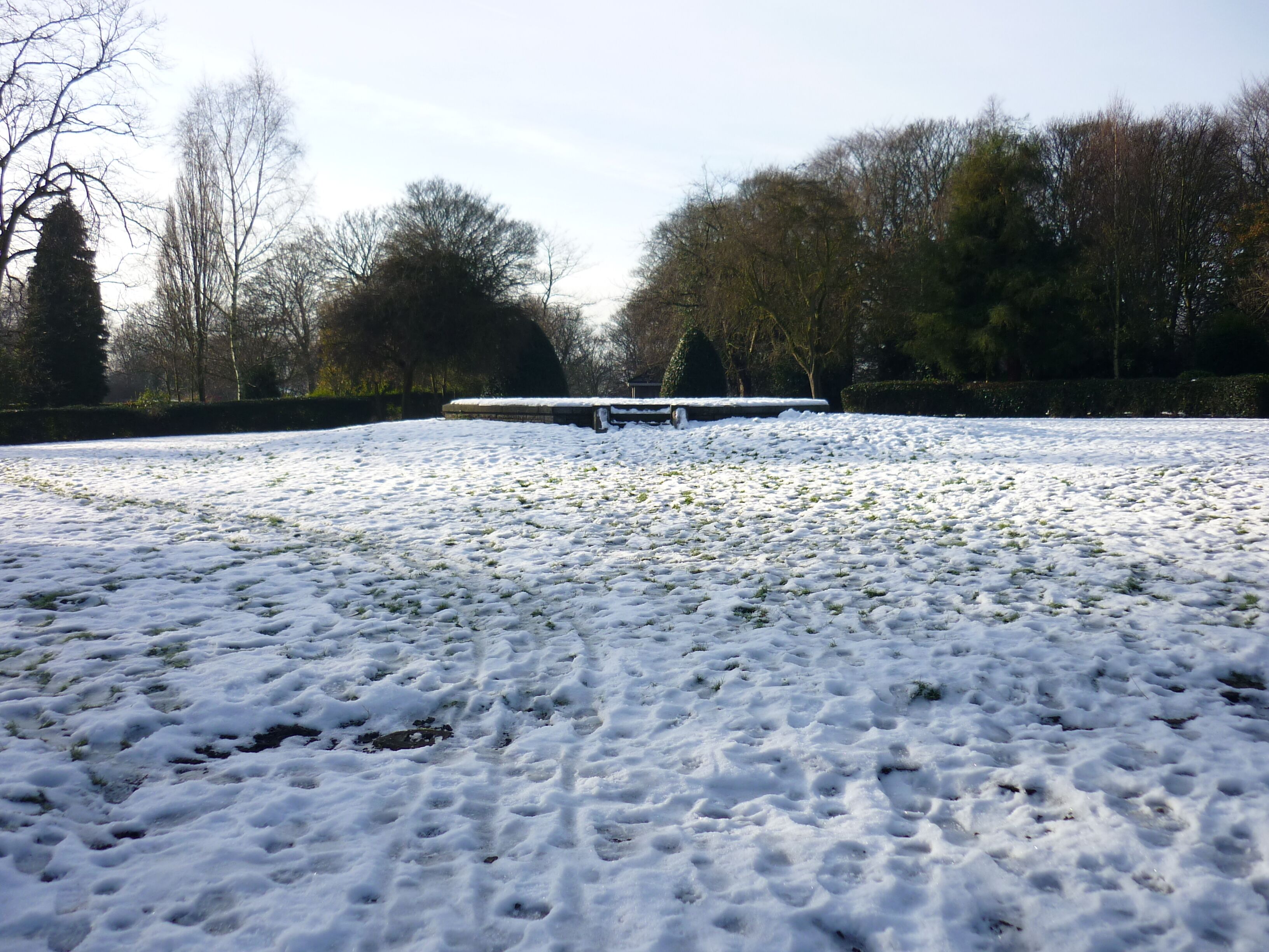 Bandstand Crows Nest Park Remains of Dewsbury Park Bandstand in the depths of winter 2009