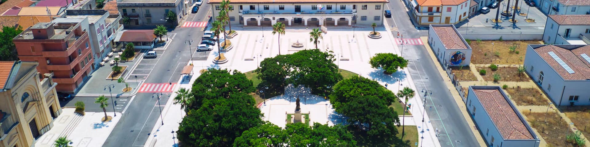 Aerial view of the city of San Ferdinando with its port