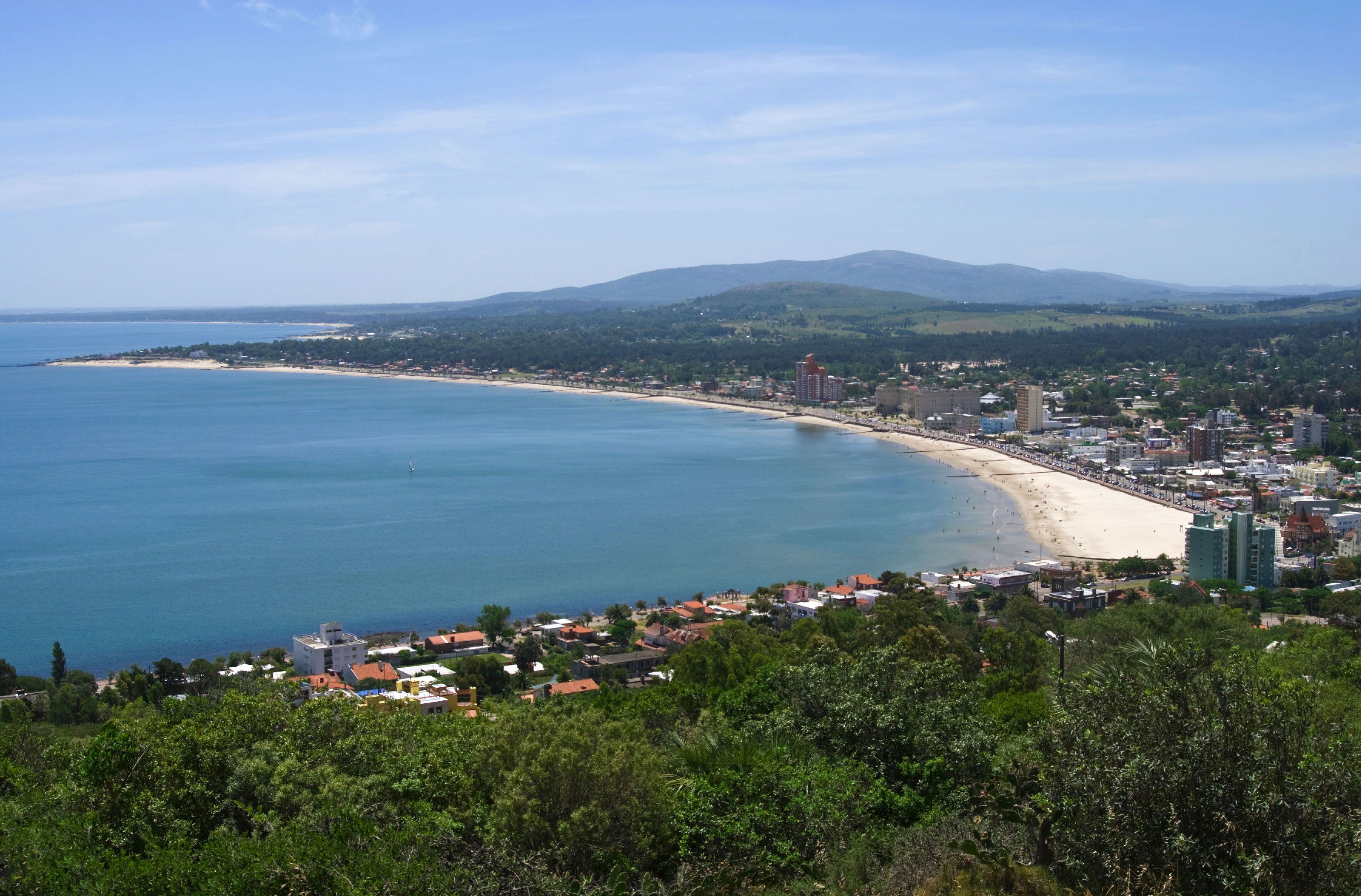 Panoramic view of Piriapolis bay in the River Plate. Uruguay, South America.
