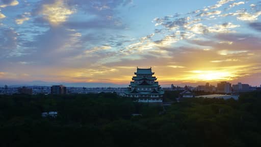 The Nagoya Castle at sunrise in Japan