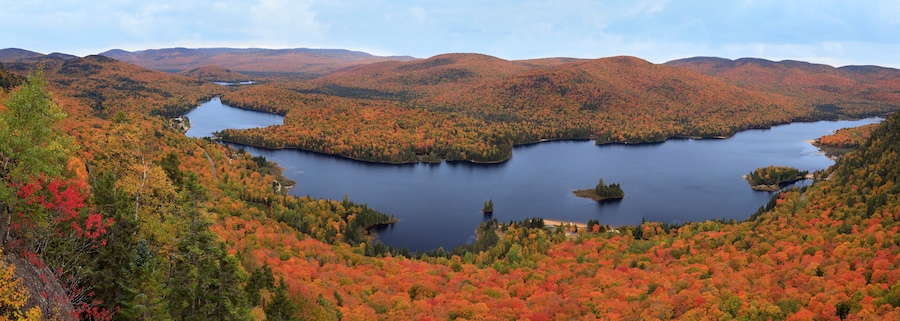 Mont Tremblant National Park panoramic view with autumn colors, Canada