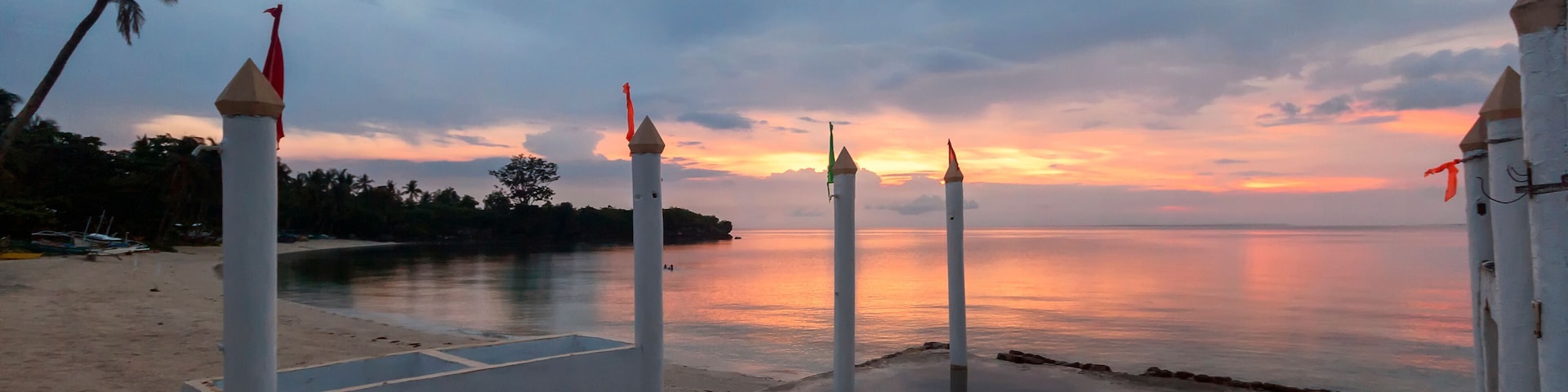 a sunset over a body of water