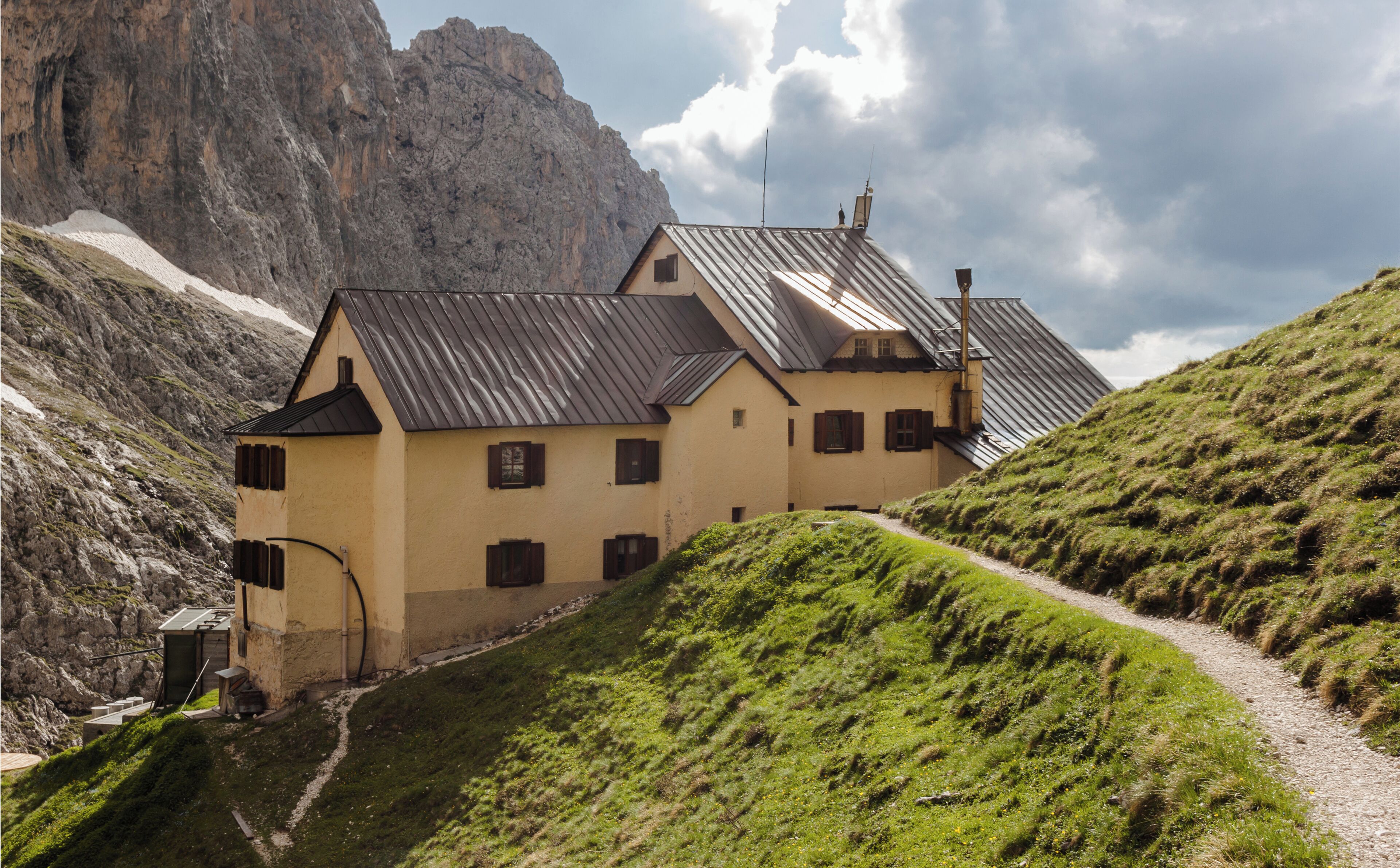 Rückseite der Grasleitenhütte, Südtirol.