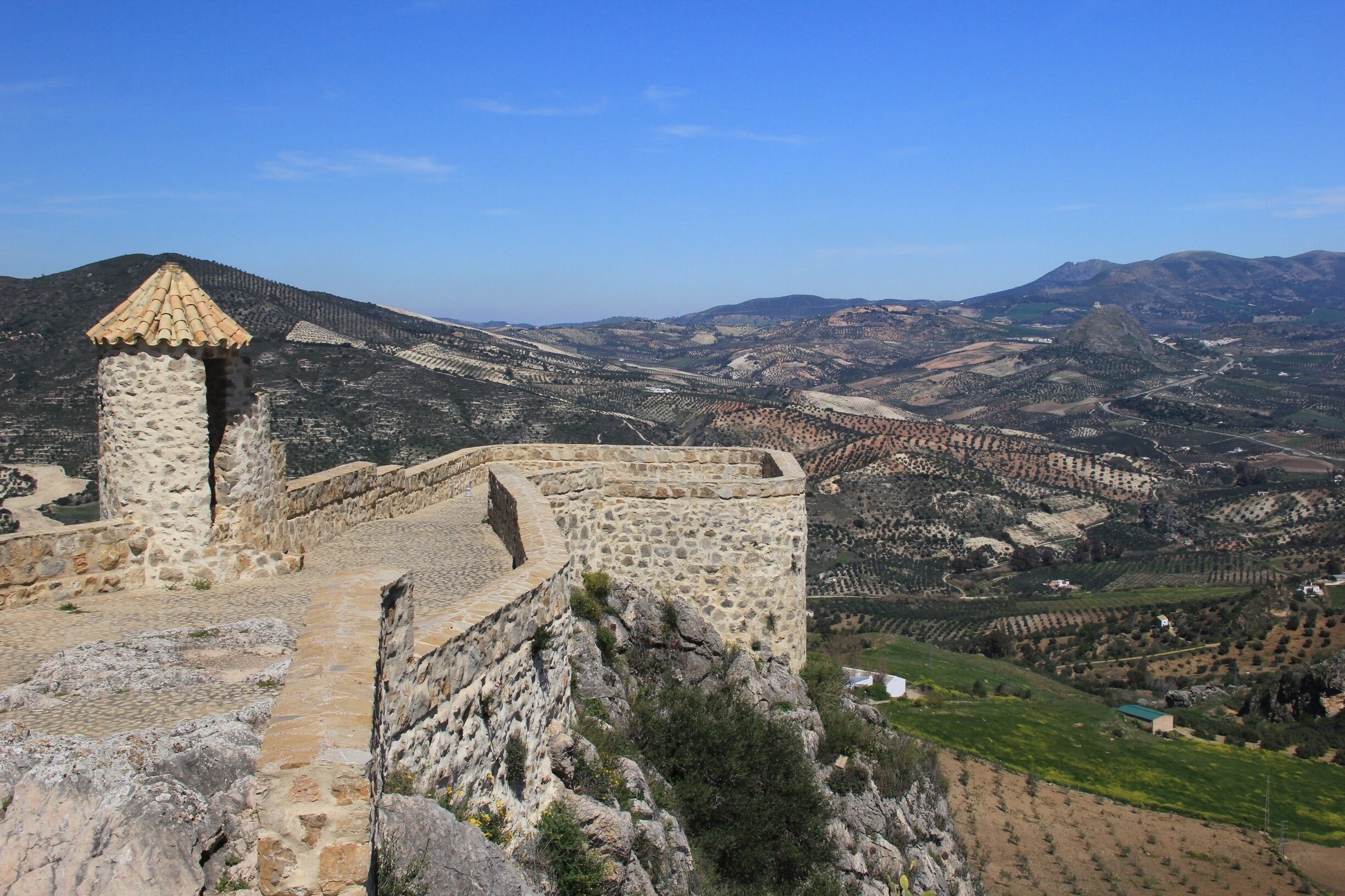 This is the spectacular view from the castle in Olvera - one of Andalucia's pueblos blancos (white towns).

A steep climb uphill from the centre of town will bring you to the entrance of the 12th century castle.

It costs just 2 euros to enter and the opening hours are 10am-2pm and 6pm-9pm.