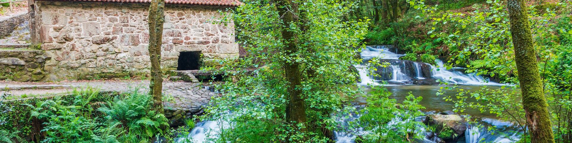 Waterfall and watermill in Armenteira river