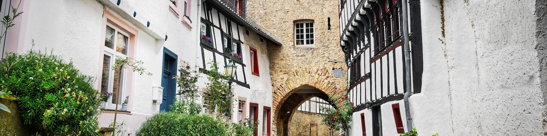 alley to the Hirtentor in the historic town center of Blankenheim in the eifel region