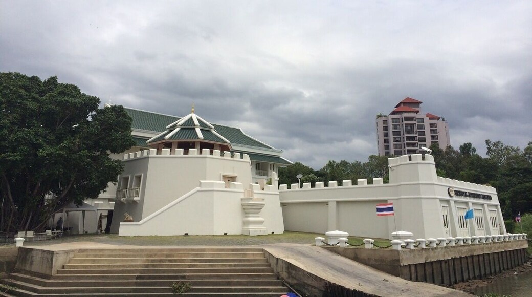This is actually a part if a riverside hotel. Built like an old fort, it is a new structure that adds a colonial-era charm to the place.