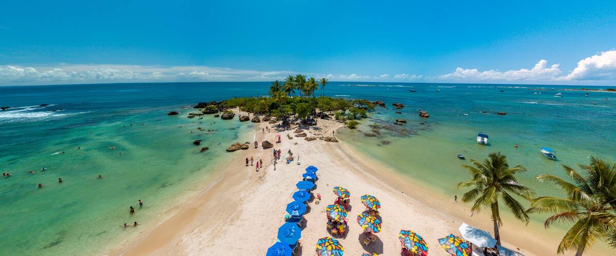 Imagem aérea de Morro de São Paulo, Ilha de Tinharé, Cairu, Bahia, Brasil