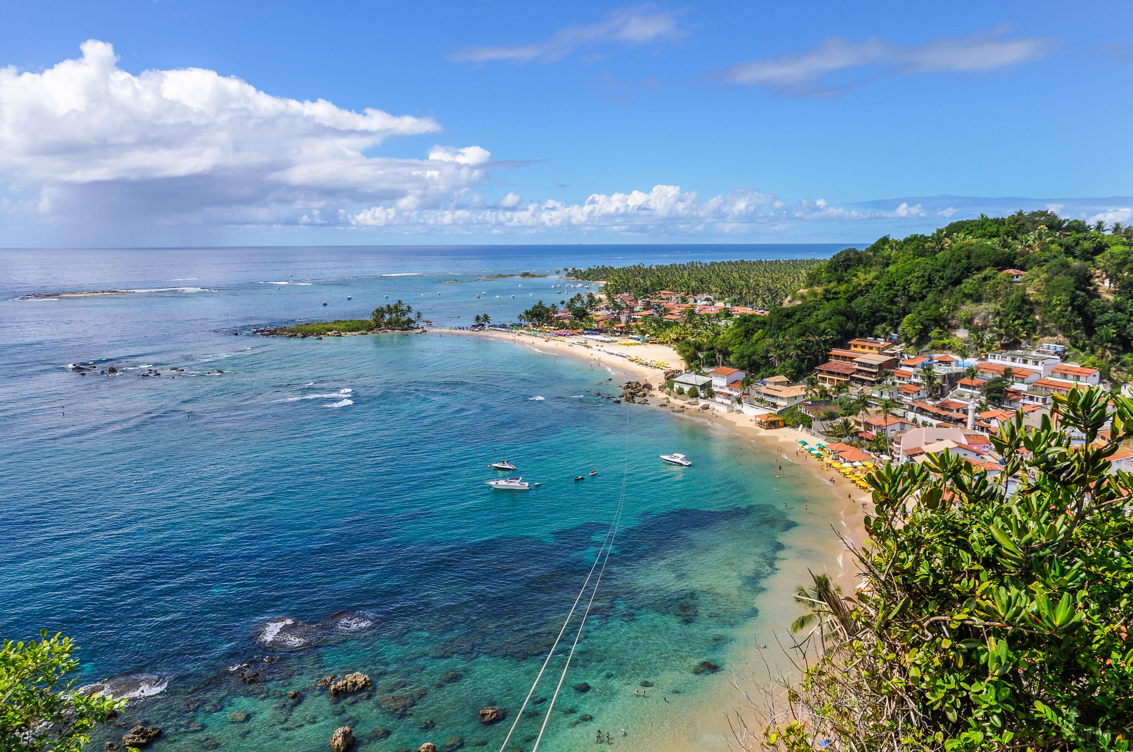 View of First beach in Morro de Sao Paulo, Brazil