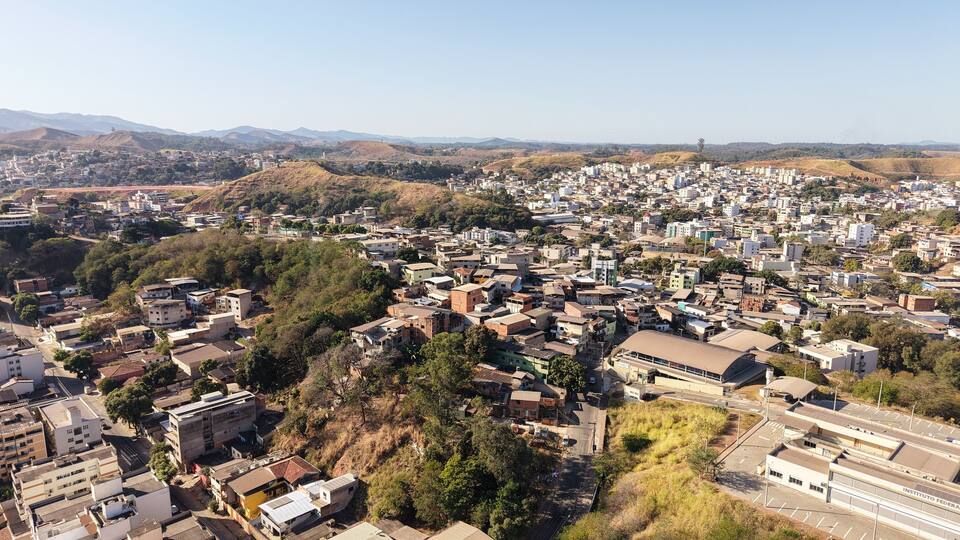 Aerial view of Veneza I neighborhood in Ipatinga, Minas Gerais, Brazil