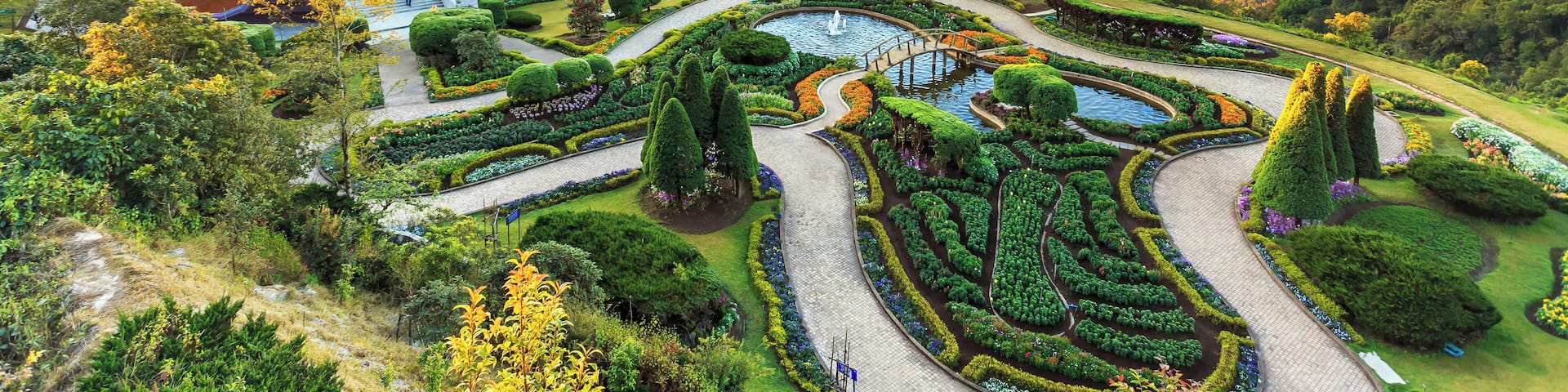 two pagoda at the Inthanon mountain at sunset, Chiang Mai, Thailand.