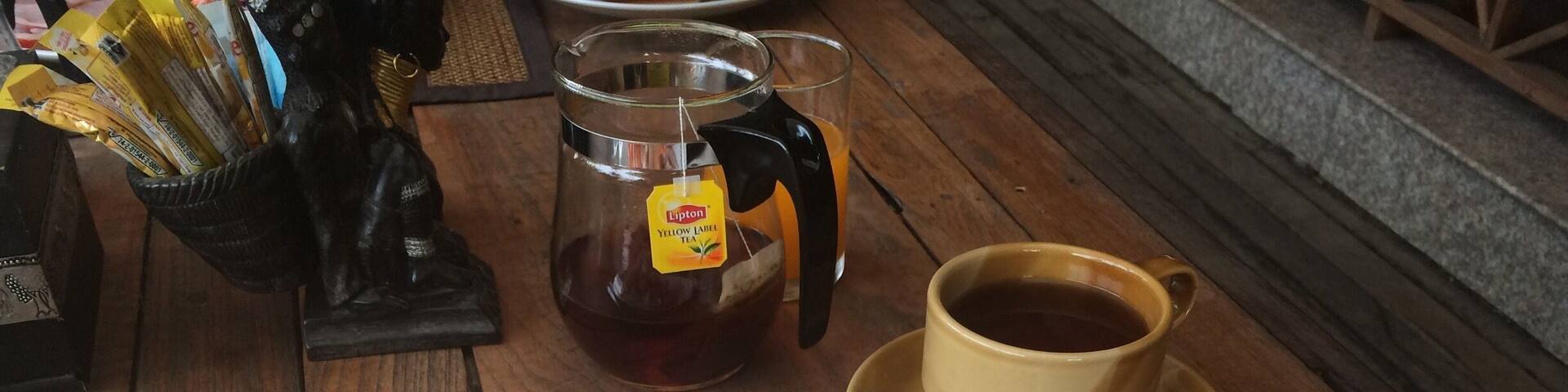 Stopped at a resort for the night. Complementary American breakfast I prefer local food . Egg and rice would have tasted better.