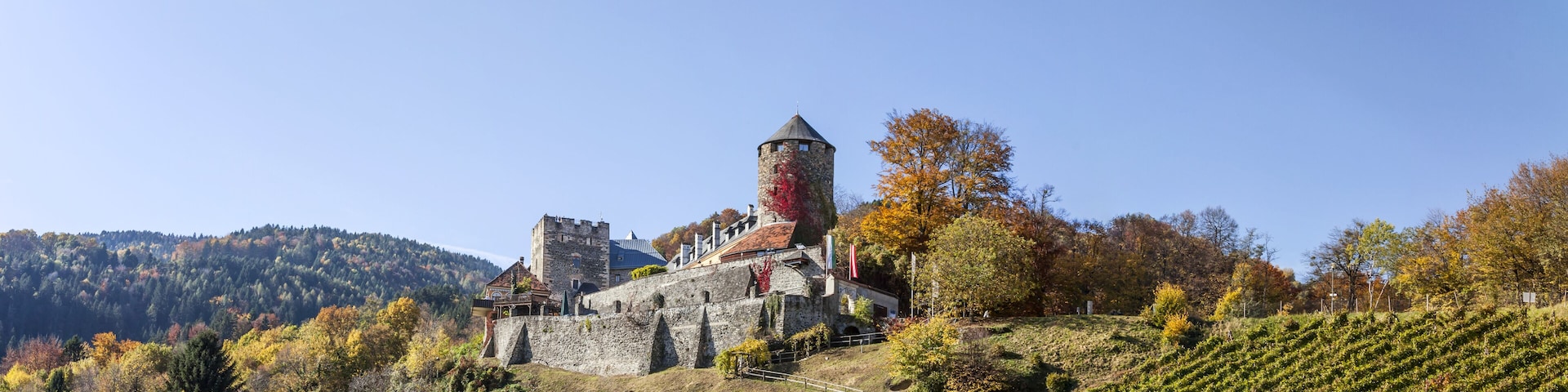 Castle Deutschlandsberg on western Styria vine route in Austria