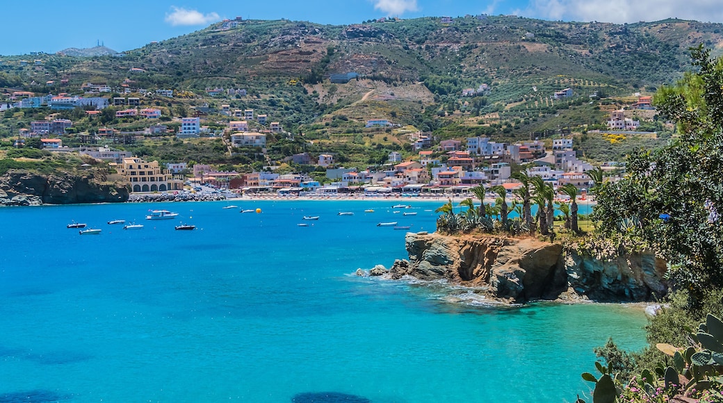 The beautiful coast and the bay of Agia Pelagia near Heraklion, Crete, Greece.