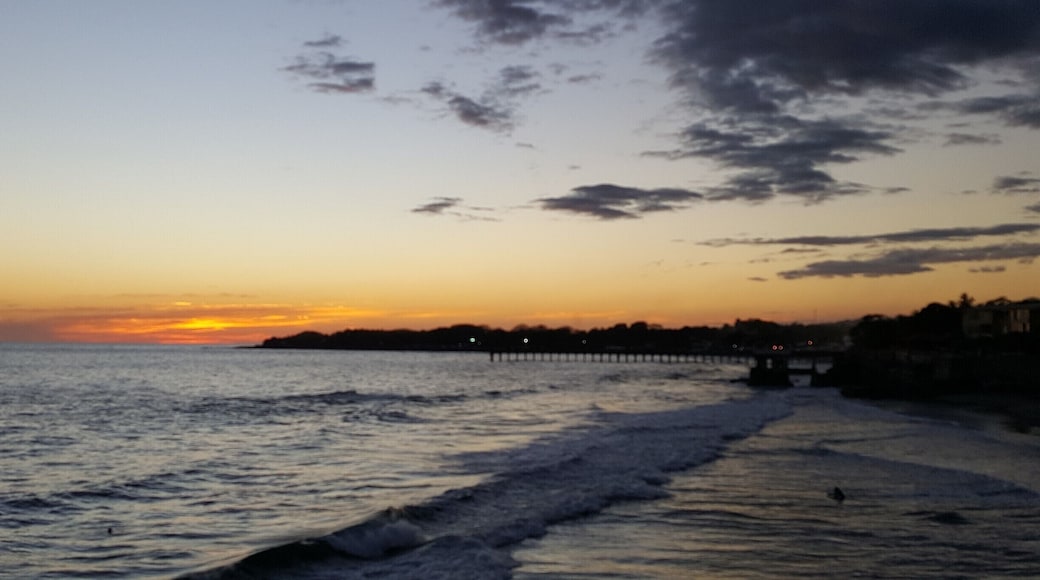 Sunset overlooking La Libertad's pier