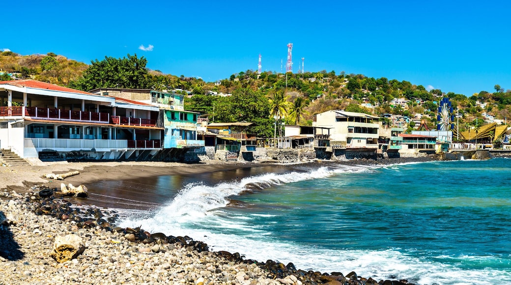 Panorama of La Libertad town on the Pacific Coast in El Salvador